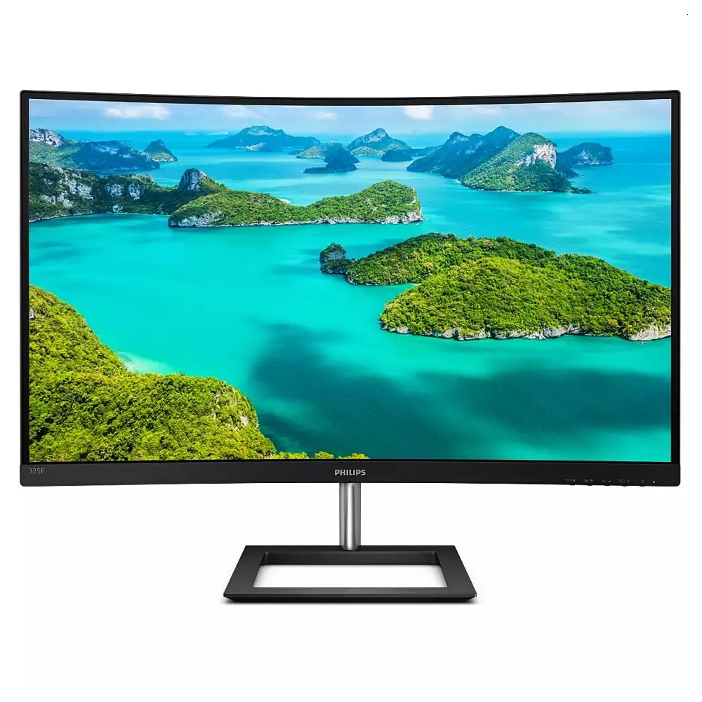 Монитор Philips 325E1C/00, 31.5", VA, Curved, WLED, 2560x1440, AG, HDMI, VGA, DisplayPort, черен