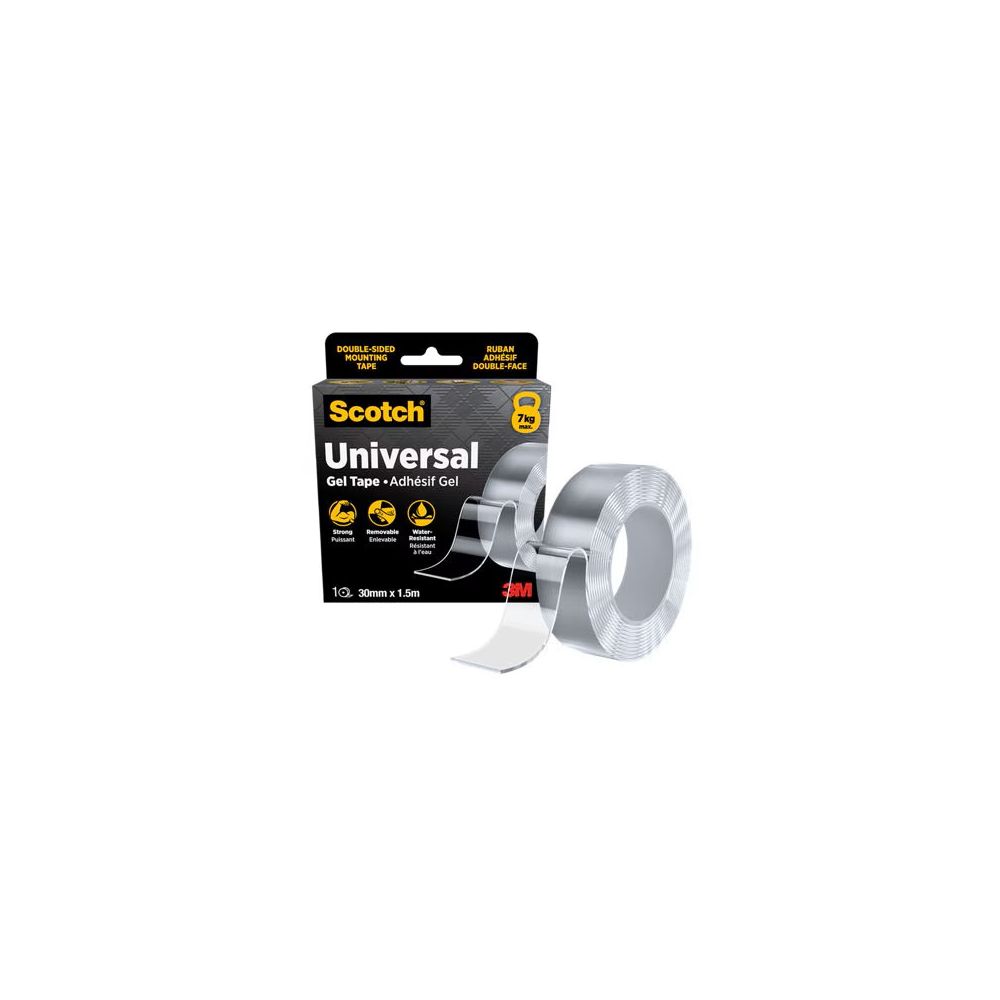 Монтажна лента Scotch Universal Gel , 30 мм x 1,5 м, издържливост 4,5 кг/м