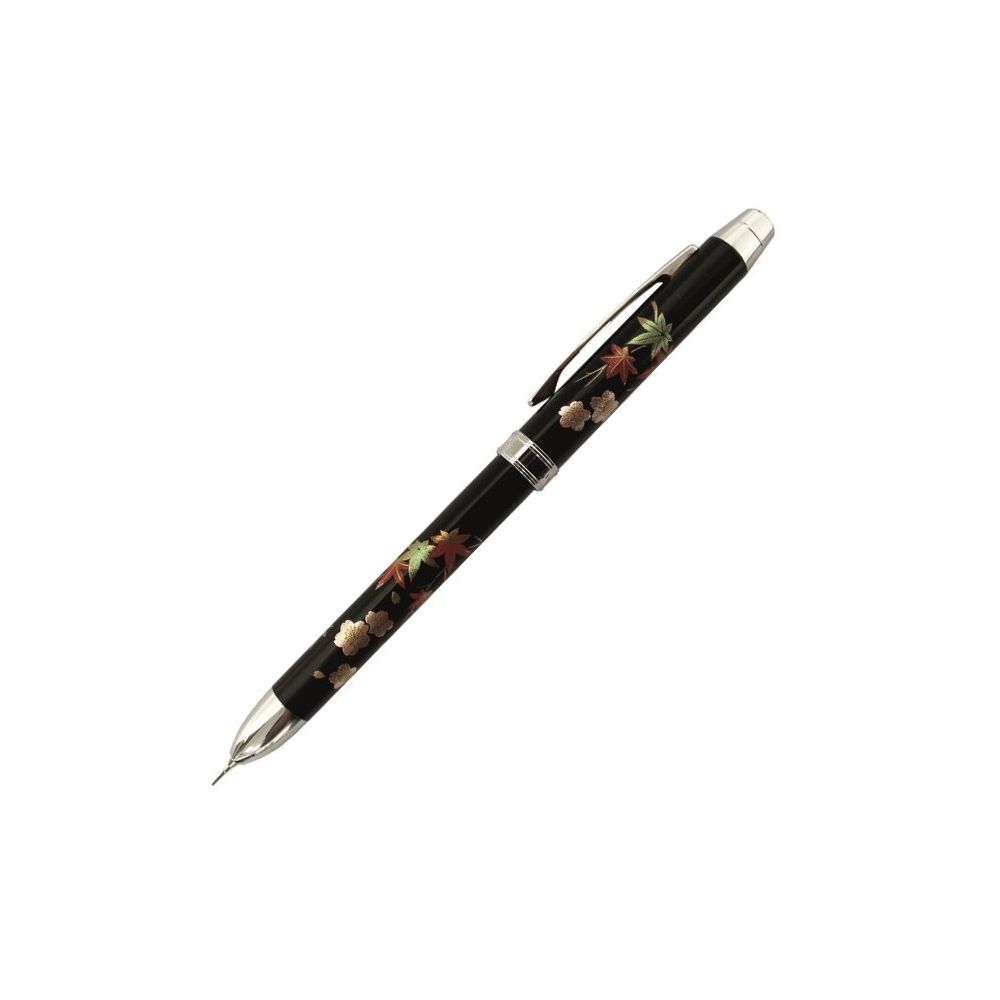 Мултифункционална химикалка Penac MAKIE Aki & Haru, синя, червена 0.7 мм, HB 0.5 мм, метална черна