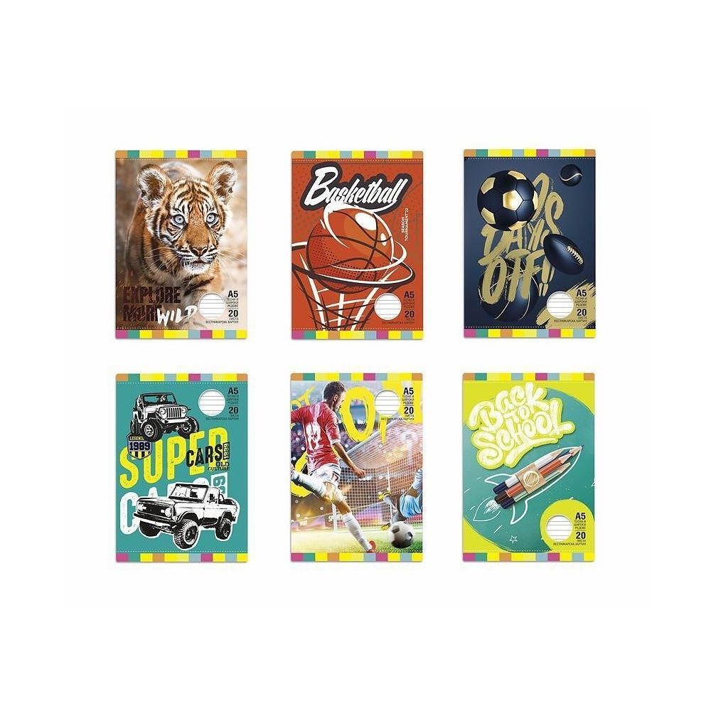 Multiprint тетрадка, A5, 40 л, тесни и широки редове, офсет