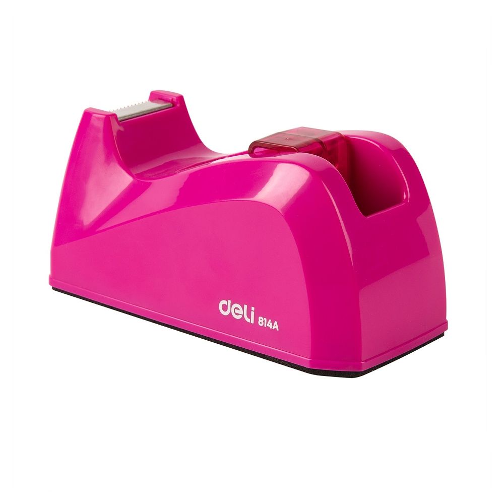 Настолен тиксодържач Deli Rio E814A, 120x57x60 мм, за ленти до 19 мм х 33 м, цикламен