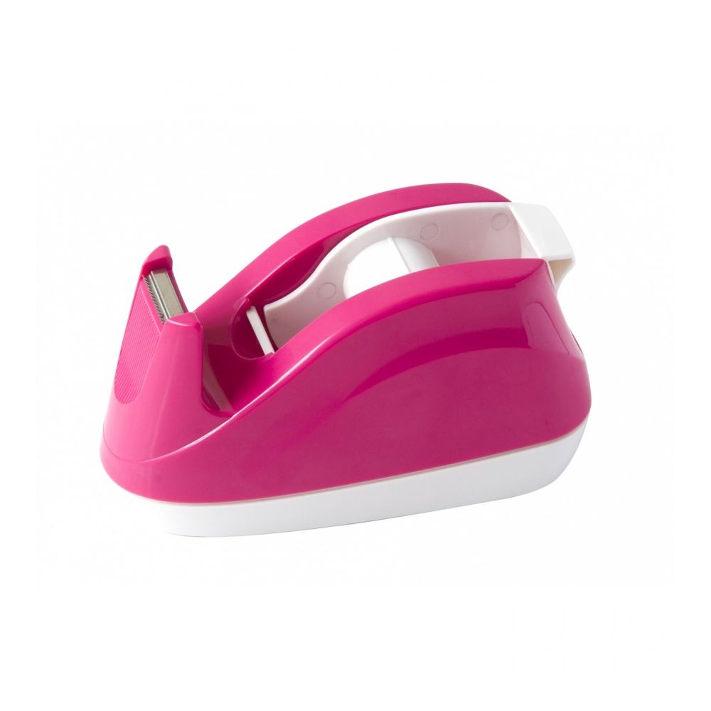 Настолен тиксодържач Deli Vivid E808, 123x57x65 мм, за ленти до 19 мм х 33 м, цикламен