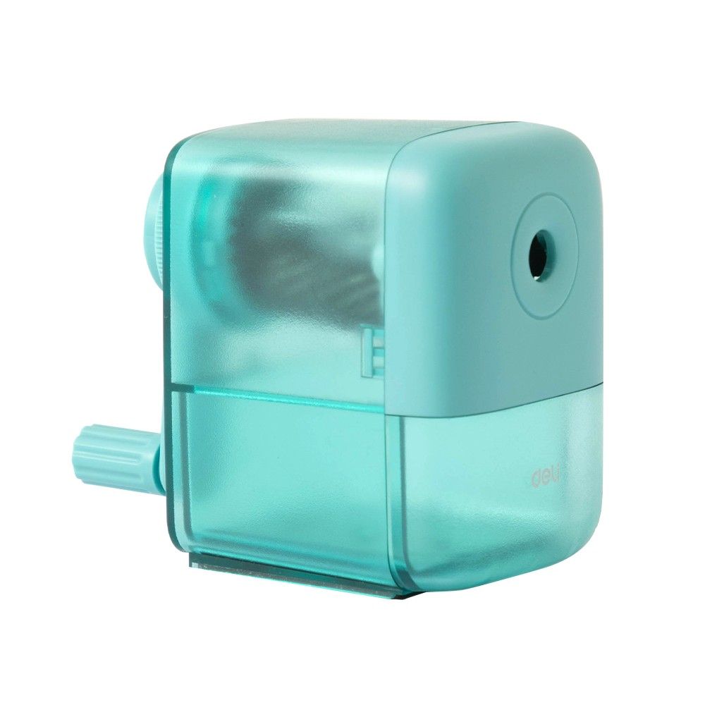 Настолна единична острилка с контейнер Deli EH2, ф 8 мм, 10х58х83 мм, тюркоаз