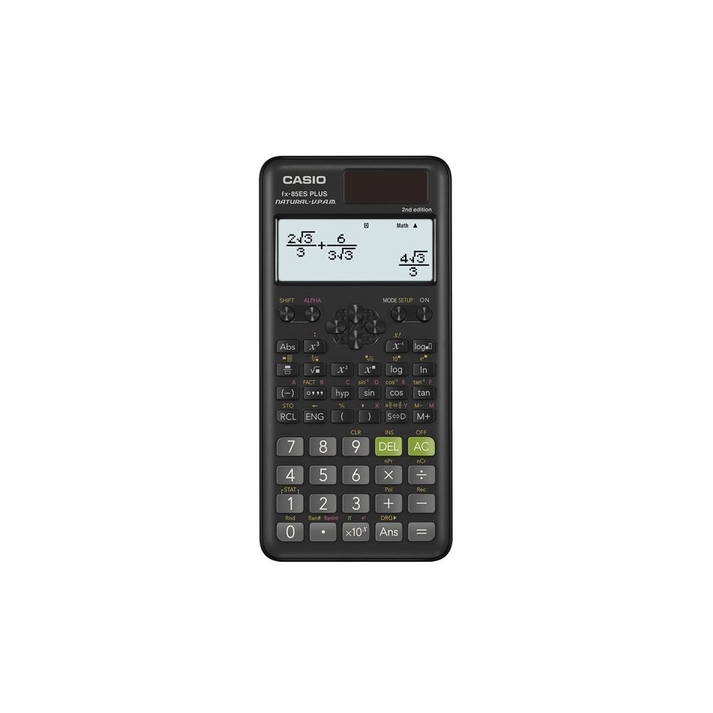 Научен калкулатор CASIO fx-85ES PLUS-2, 10+2 dgt, 252 функции, 162х77х11.1 мм, черен