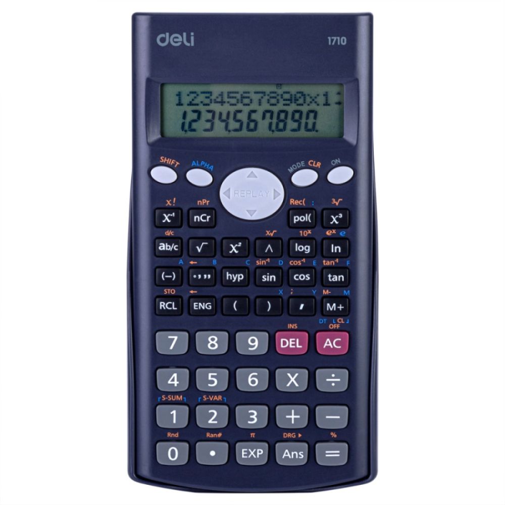 Научен калкулатор Deli Core E1710, 240 функции, 10+2 dgt, 168х84х18 мм, тъмносин