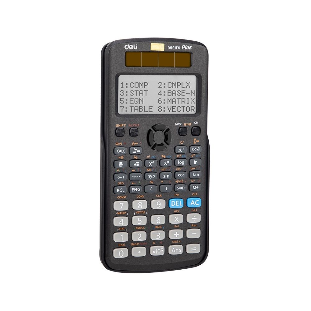 Научен калкулатор Deli ED991ES, 10+2 dgt, 171.9х83х17.5 мм, черен, с капак
