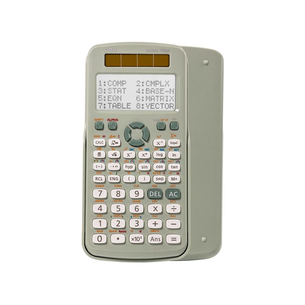 Научен калкулатор Deli ED991ES, 10+2 dgt, 171.9х83х17.5 мм, зелен, с капак