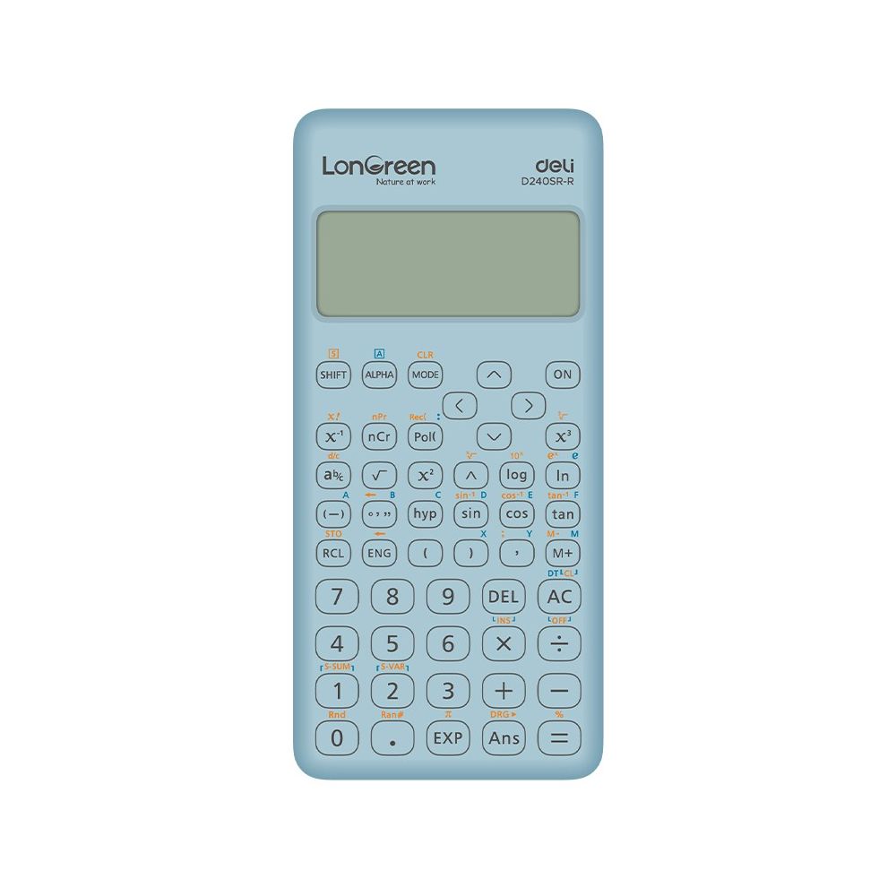 Научен калкулатор Deli LonGreen ED240-SR-R, 240 функции, 10+2 dgt, 160х74х16.4 мм, син