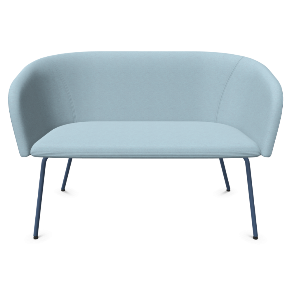 Naudu двуместно канапе, метална основа виолетовосин цвят, дамаска Era(1) CSE39/CSE42, синя/тъмносиня