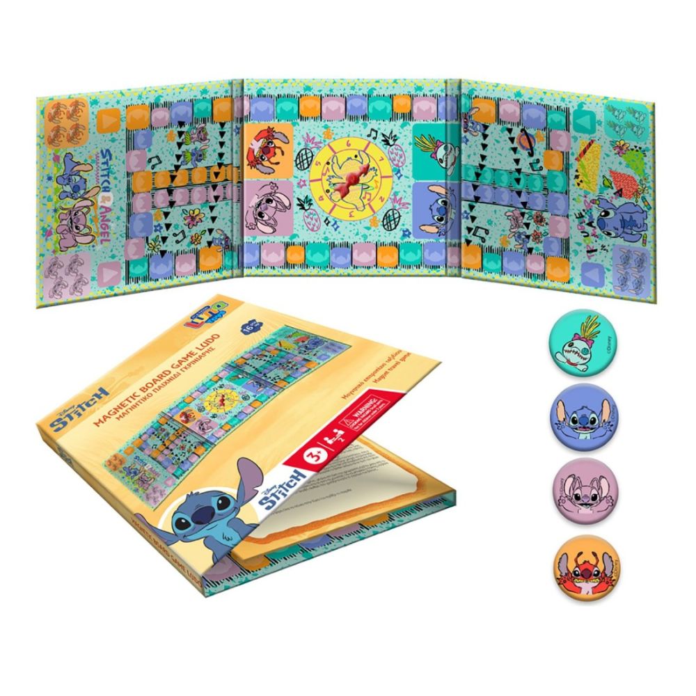 Не се сърди човече LUNA Toys LILO & STITCH, сгъваема, магнитна, 175х175х200 мм