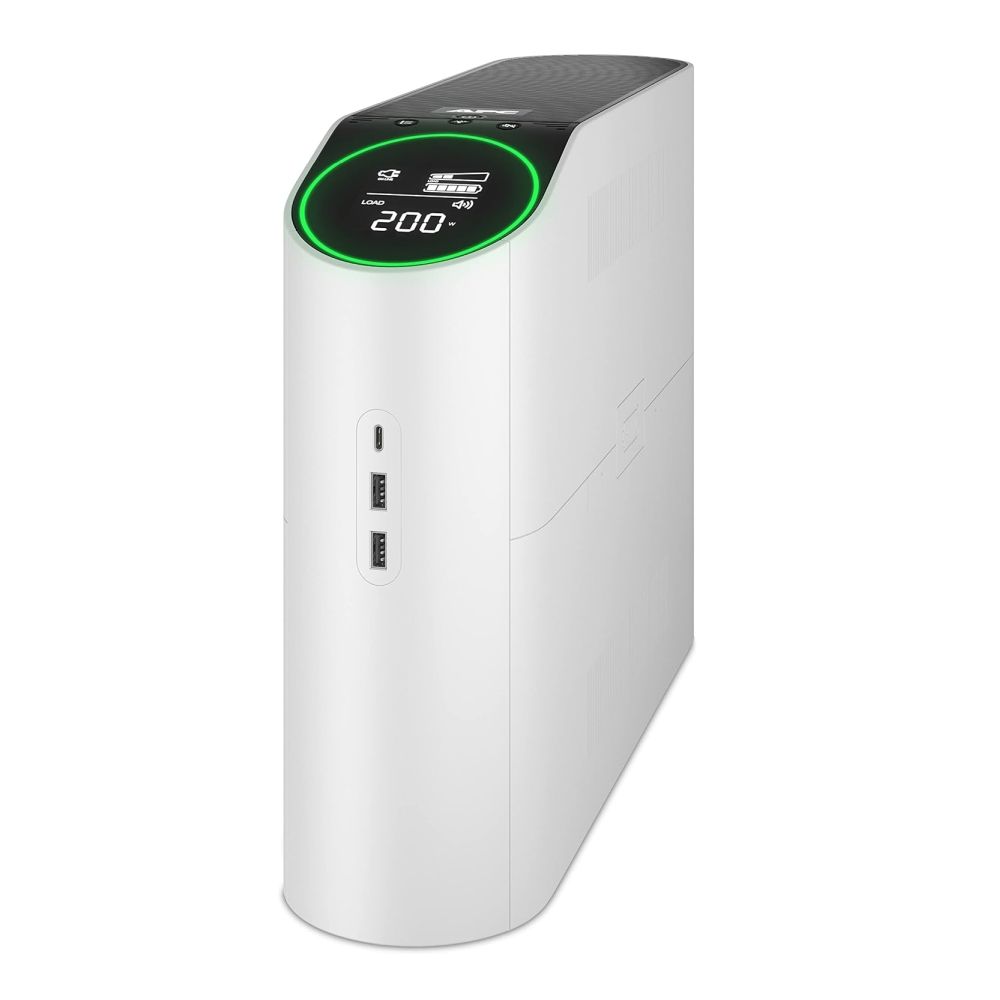 Непрекъсваем ТЗИ APC Back-UPS Pro, 2200VA/ 1320W, за гейминг, LCD, 2+4 извода шуко, бял