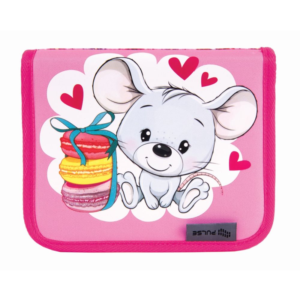Несесер без пълнеж PULSE Happy Mouse, едно отделение и два капака, розов