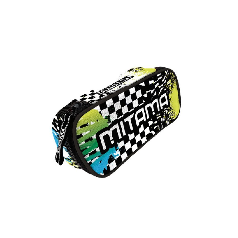 Несесер с пълнеж MITAMA Ovale FLUO SPOTS от 3 химикалки и 2 молива с гума HB