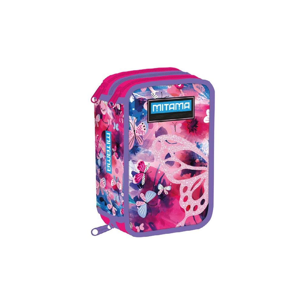Несесер с пълнеж MITAMA SUPER Triplo, серия FlowerFly, 50 бр. средства, 3 отделения, дизайн за момич