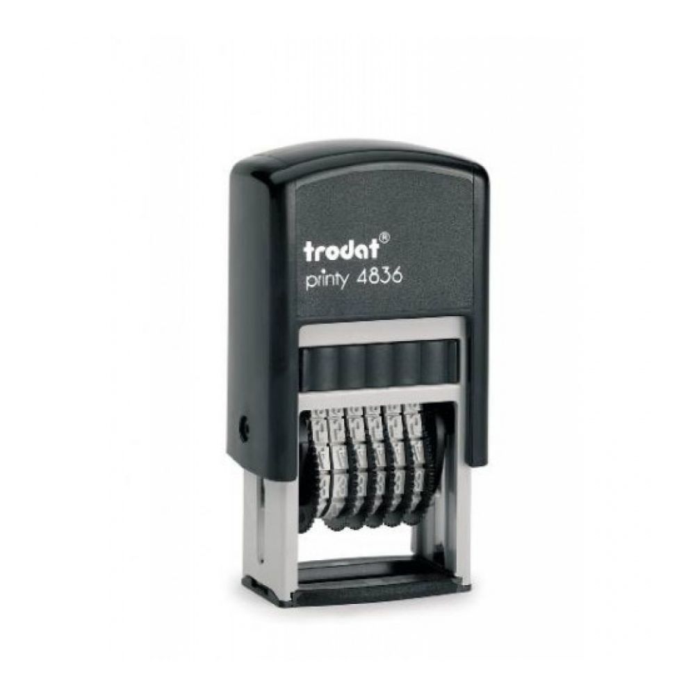 Номератор Trodat Printy 4836, с 6 цифри, височина на шрифта 3 мм, син тампон