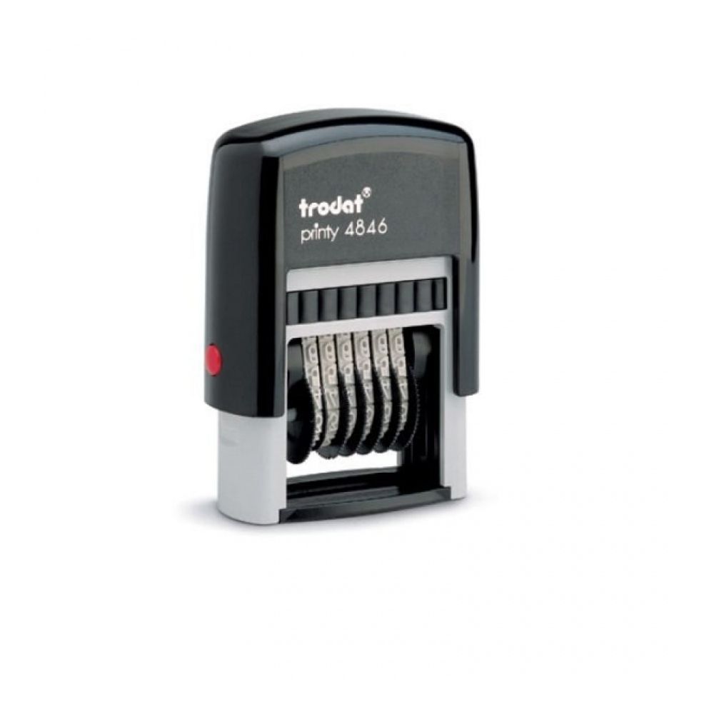 Номератор Trodat Printy 4846, с 6 цифри, височина на шрифта 4 мм, син тампон