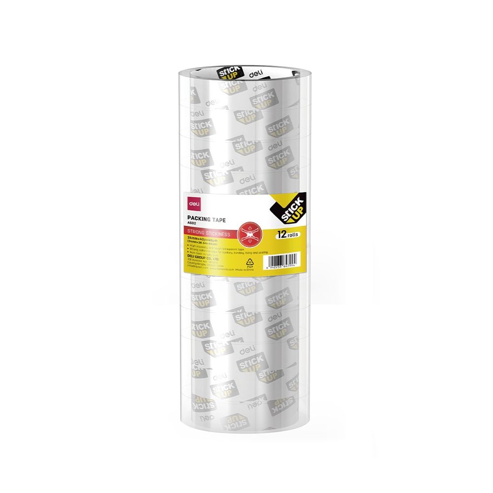 Опаковъчна лента Deli Stick Up EA502, акрилна, прозрачна, 48 mic, 24 мм х 40 м