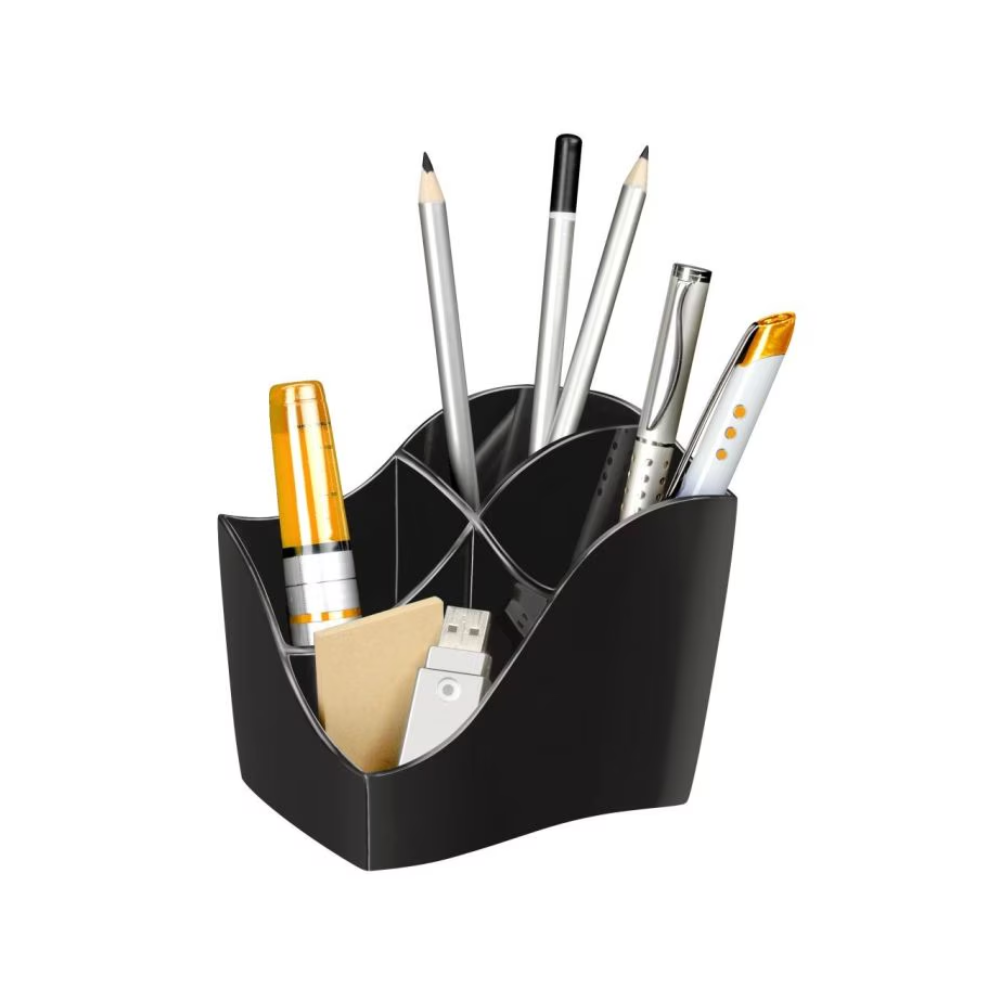 Органайзер за бюро CEP Isis, 4 отделения, 118x89x98 мм, черен