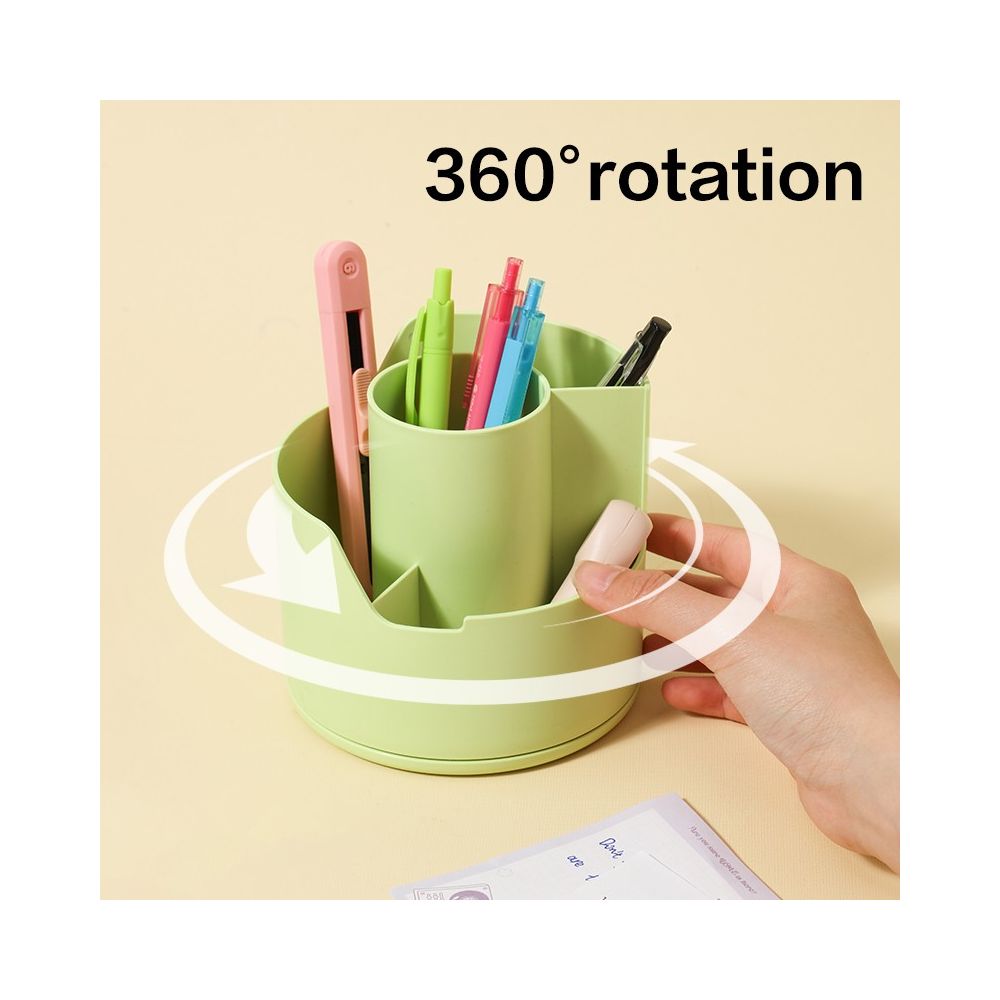 Органайзер за бюро Deli LonGreen, EZ417, 4 отделения, въртящ се, 125х125х114 мм, зелен