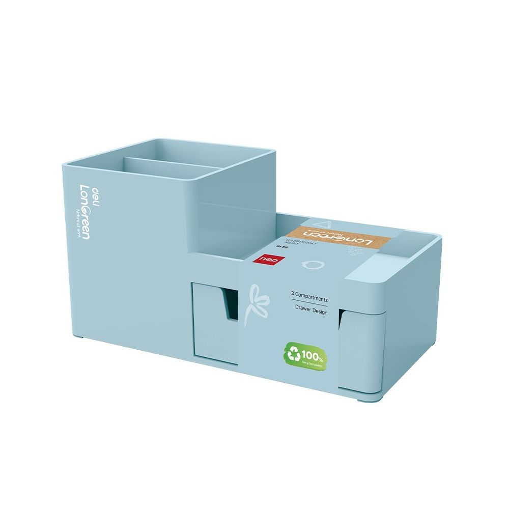 Органайзер за бюро Deli LonGreen, EZ419, 4 отделения, 172х88х90 мм, син