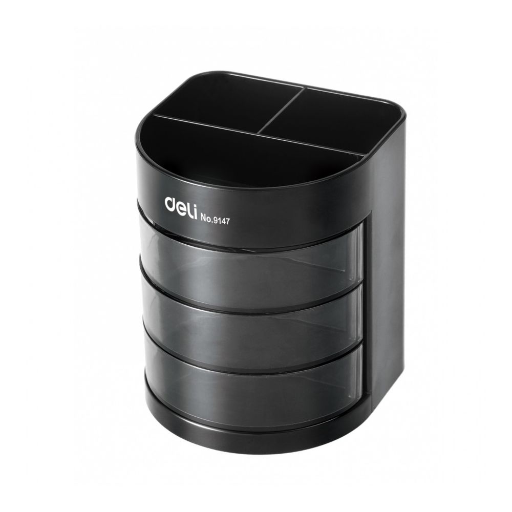 Органайзер за бюро Deli Multi, E9147, 6 отделения, 85x83x103 мм, черен