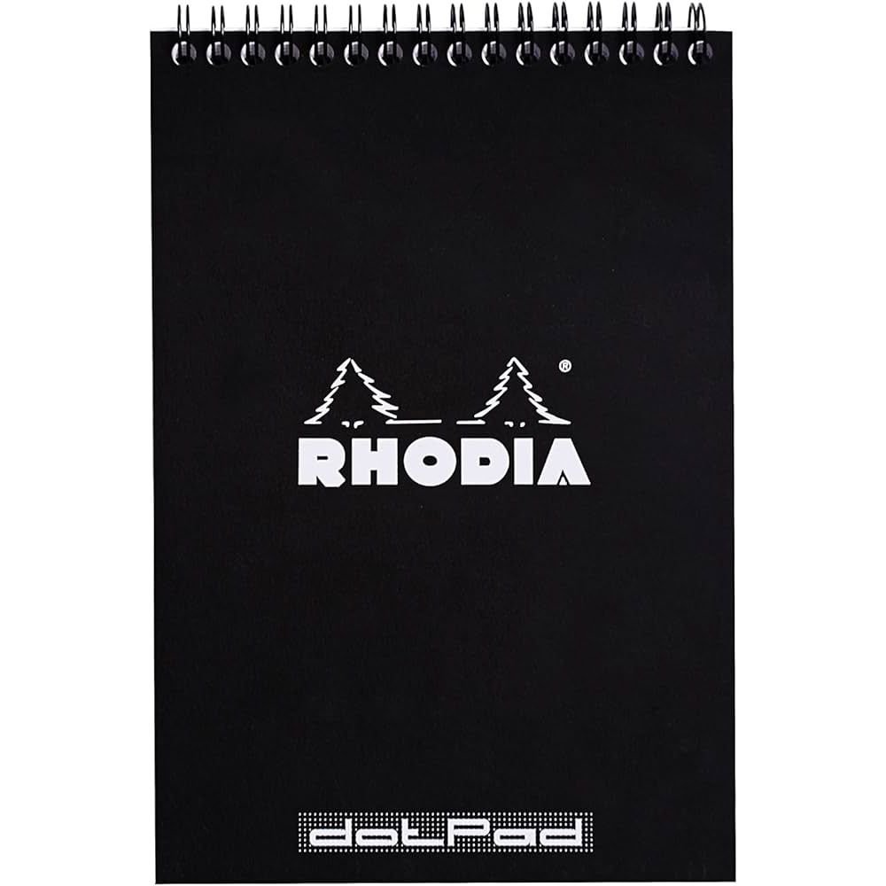 Пад със спиралаRHODIA Black 165039C, А5, 80 л., офсет с точки 80 г, микроперфорация