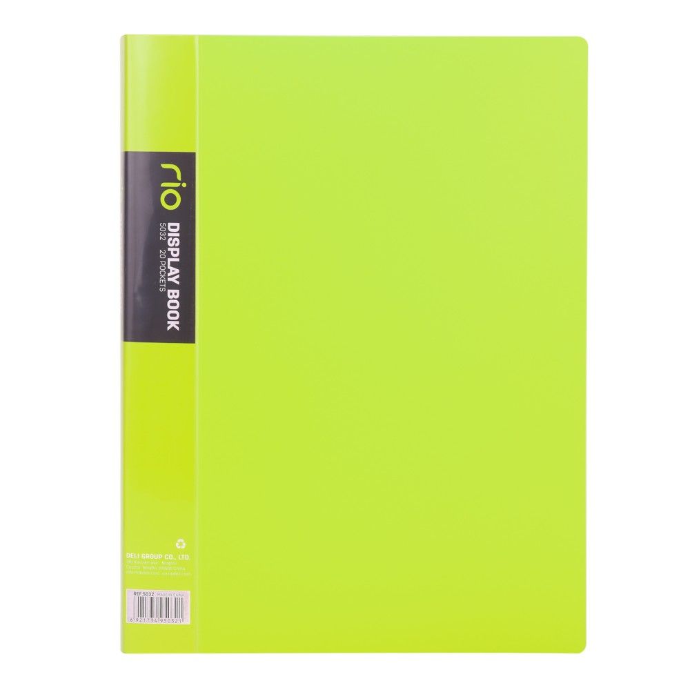 Папка с 20 джоба Deli Rio E5032, A4, PP, зелена