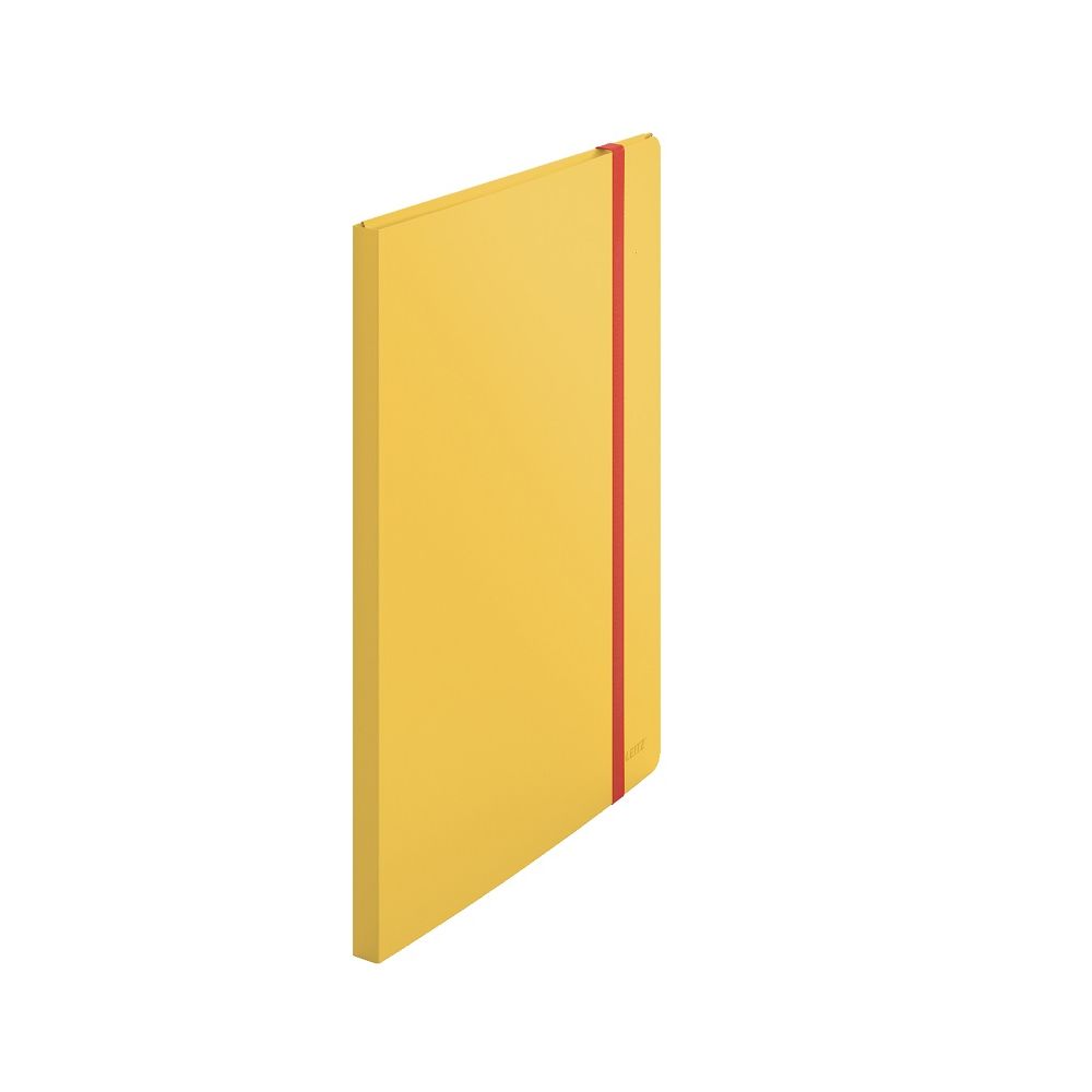 Папка с 20 джоба и ластик LEITZ Cosy, A4, рециклируем PP, жълта