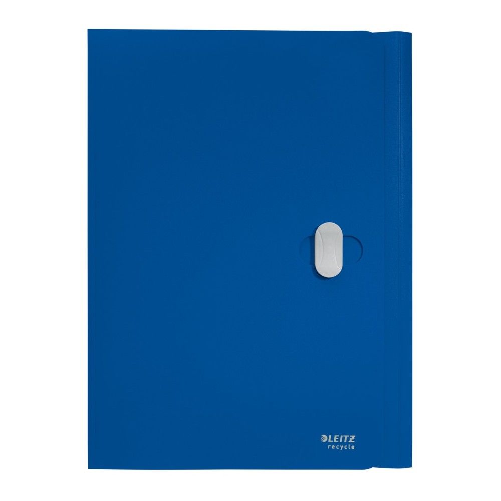Папка с 3 капака и клипс LEITZ Recycle, A4, рециклиран РР, синя