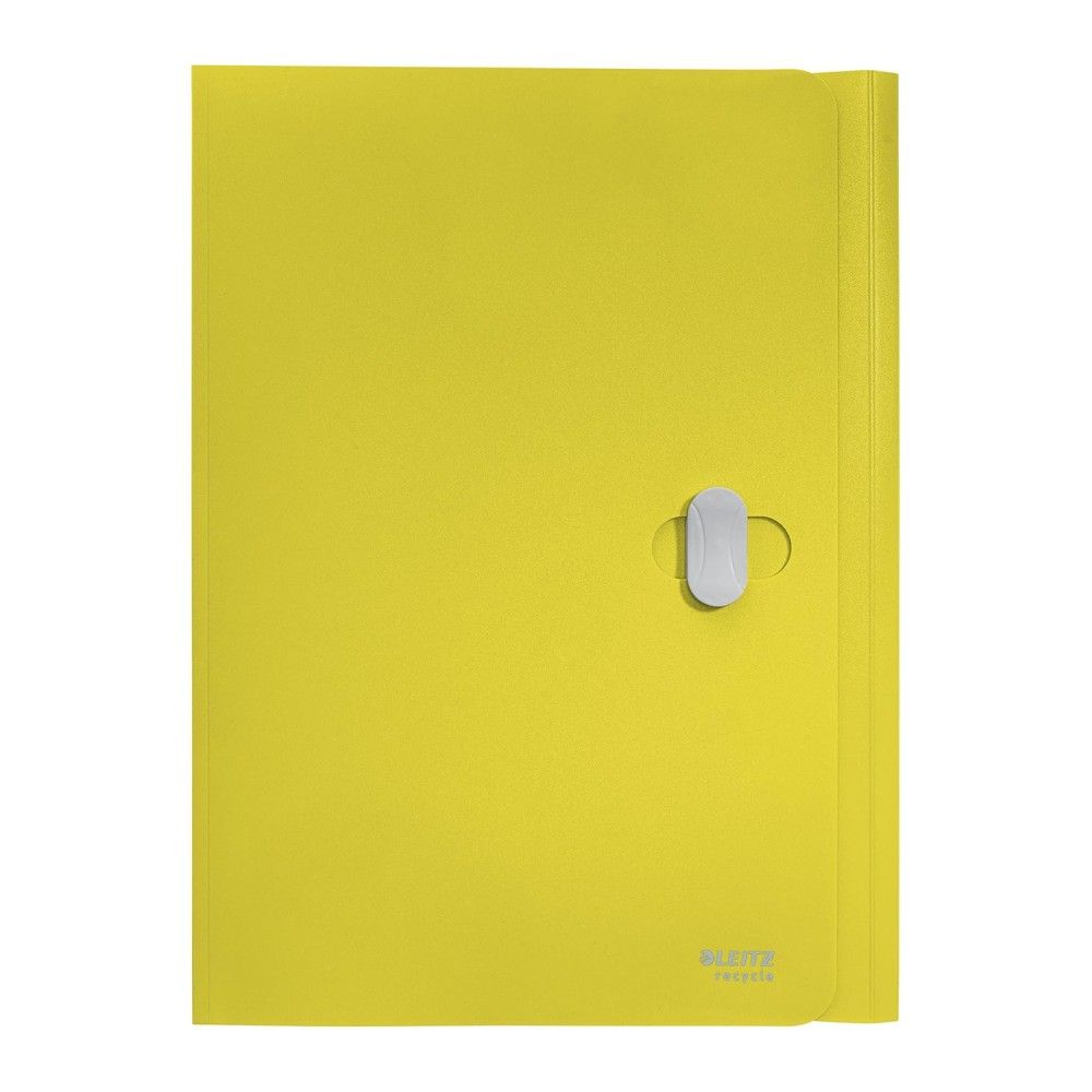 Папка с 3 капака и клипс LEITZ Recycle, A4, рециклиран РР, жълта
