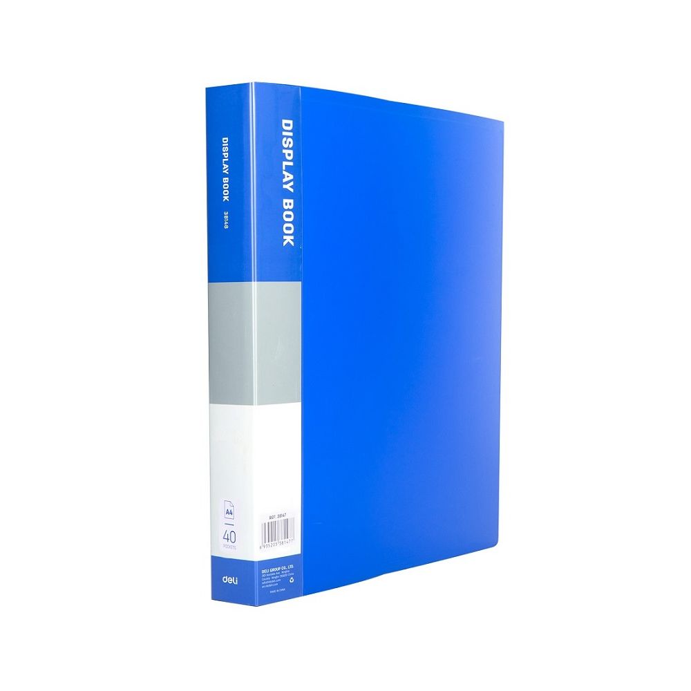 Папка с 40 джоба Deli Classic, E38147, A4, PP, синя