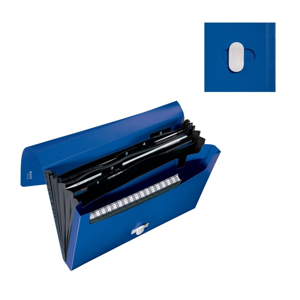 Папка с 5 отделения LEITZ Recycle, A4, рециклиран РР, синя