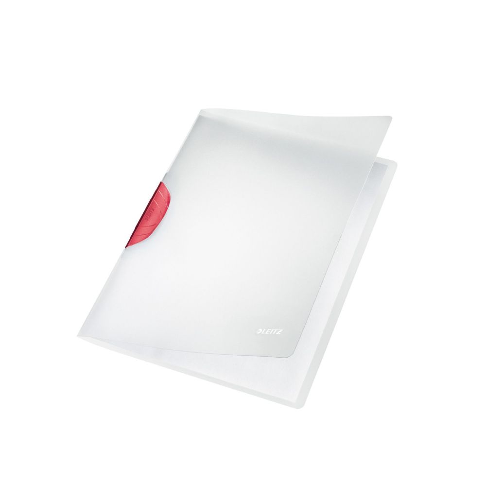 Папка с клипс LEITZ ColorClip Magic, A4, PP 500 mic, червен клип