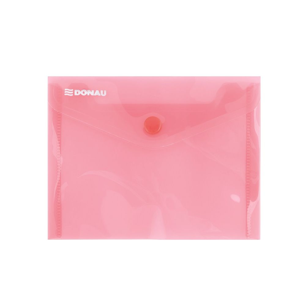 Папка с копче DONAU, A6, PP 180 mic, прозрачно червена