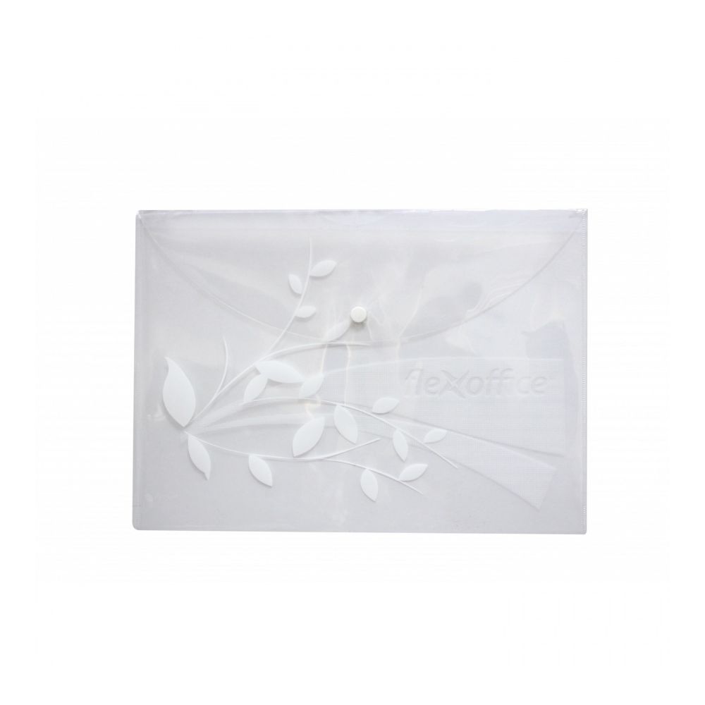 Папка с копче FLEXOFFICE, A4, PP 120 mic, кристална, безцветна