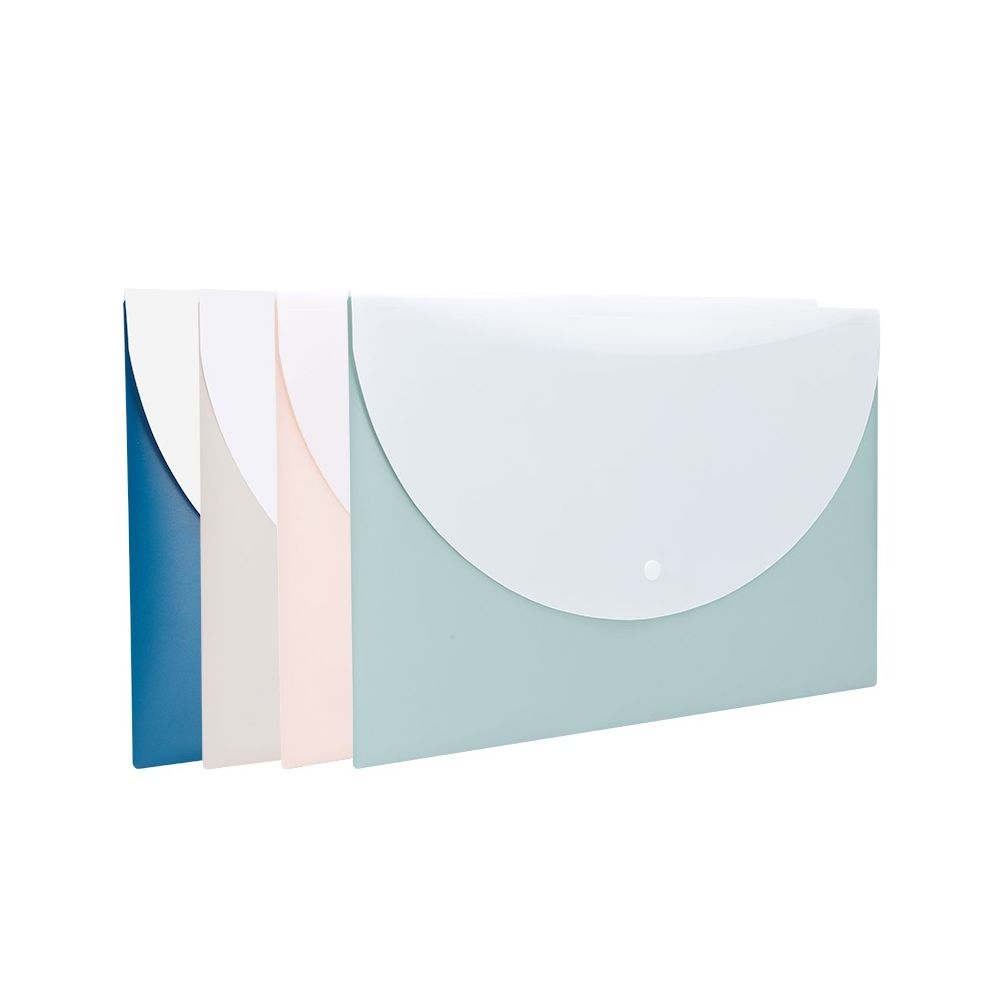 Папка с копче и и външен джоб Deli Linfini EF764, FC (A4+), PP 180 mic, мат, микс 4 цвята