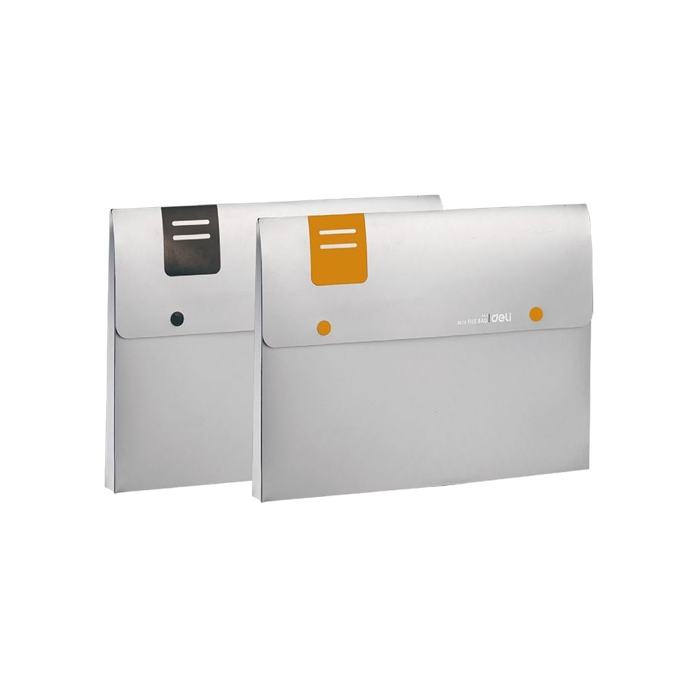 Папка с копче и разширение Deli New York E5576, A4, PP 300 mic, сива