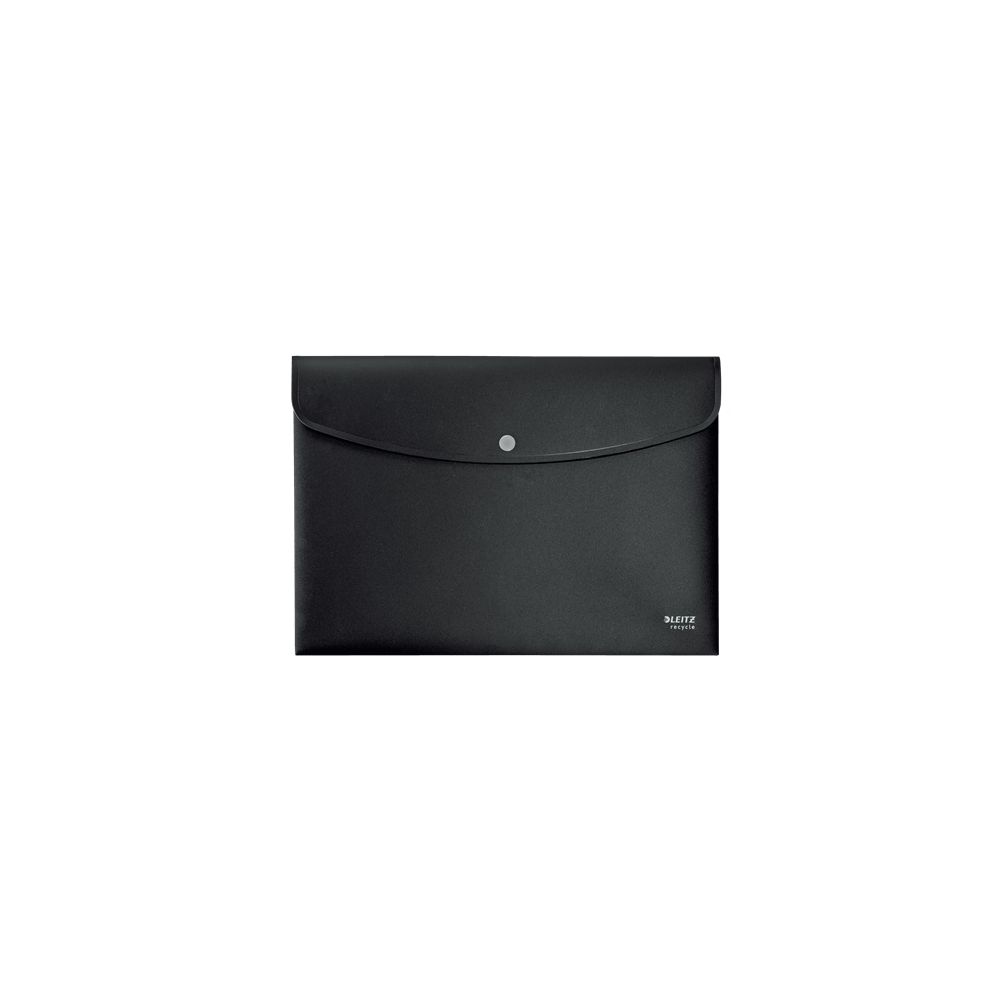 Папка с копче и разширение LEITZ Recycle, A4, рециклиран РР, мат, черна