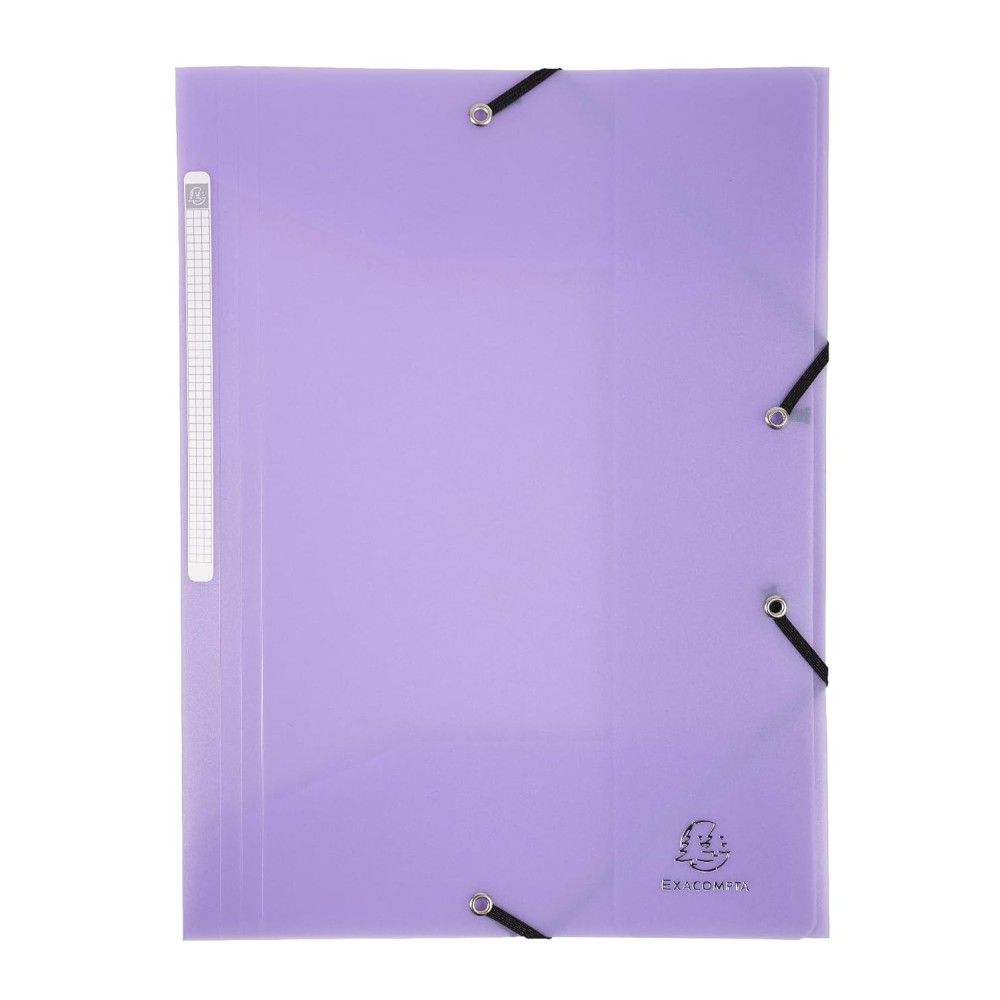 Папка с ластик и 3 капака EXACOMPTA Chrom Pastel, A4, РР 500 mic, лилава