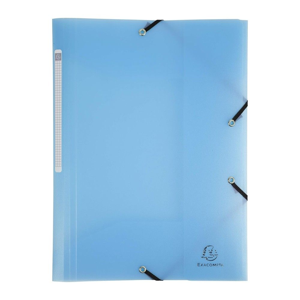Папка с ластик и 3 капака EXACOMPTA Chrom Pastel, A4, РР 500 mic, светлосиня
