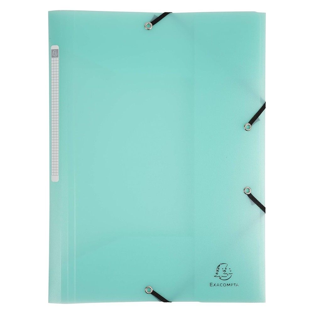 Папка с ластик и 3 капака EXACOMPTA Chrom Pastel, A4, РР 500 mic, зелена
