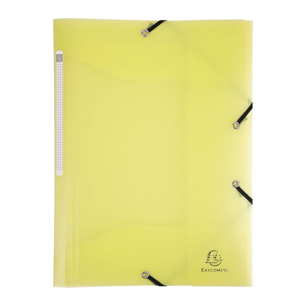 Папка с ластик и 3 капака EXACOMPTA Chrom Pastel, A4, РР 500 mic, жълта