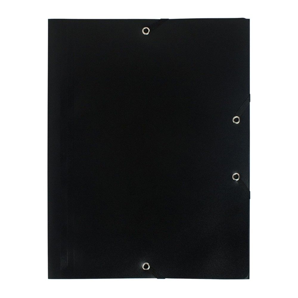 Папка с ластик и 3 капака EXACOMPTA Opaque, A4, РР 400 mic, черна