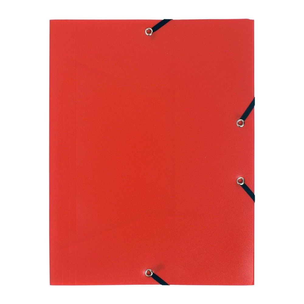 Папка с ластик и 3 капака EXACOMPTA Opaque, A4, РР 400 mic, червена