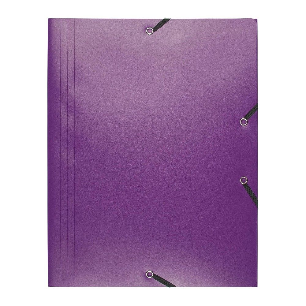 Папка с ластик и 3 капака EXACOMPTA Opaque, A4, РР 400 mic, лилава