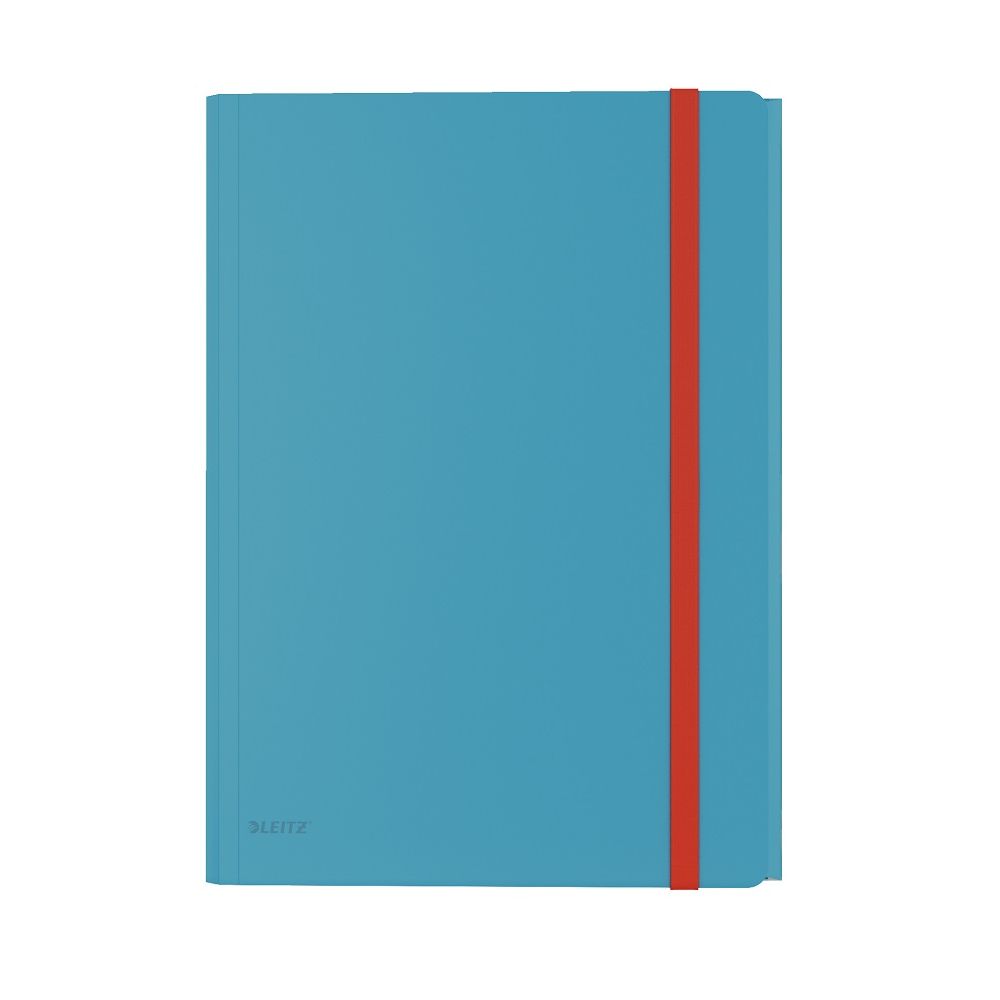 Папка с ластик и 3 капака LEITZ Cosy, A4, РР, с разширение и джоб, светлосиня