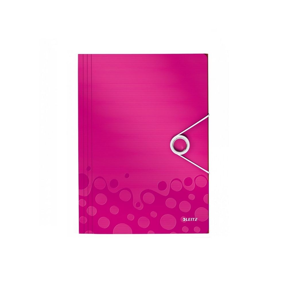 Папка с ластик и 3 капака LEITZ WOW, A4, PP, цикламена