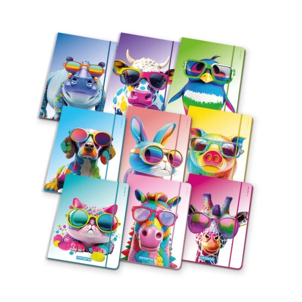 Папка с ластик и 3 капака MITAMA Animal design, A4, картон 500г с UV лак