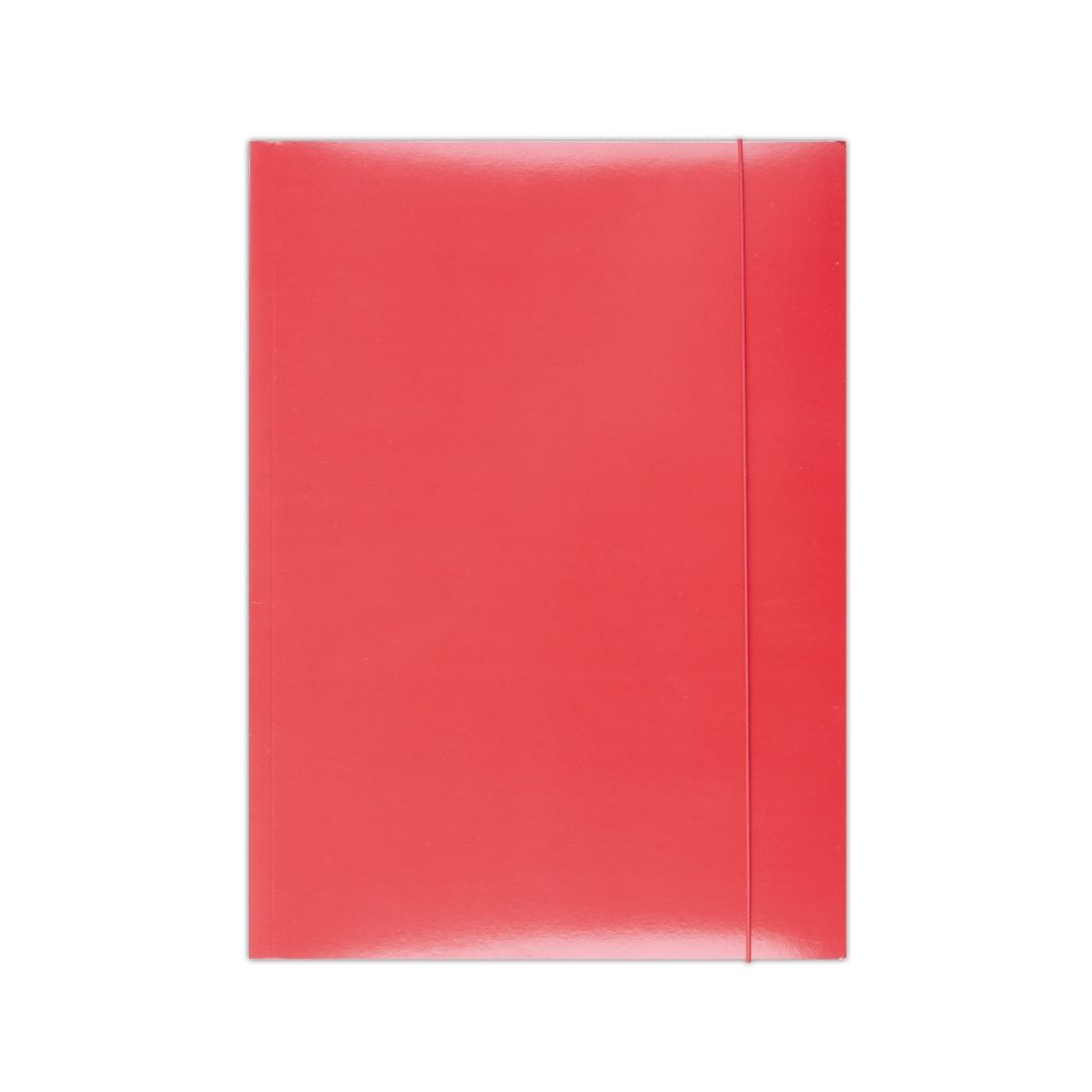 Папка с ластик и 3 капака OFFICE PRODUCTS, A4, картон 300 г с UV лак, червена