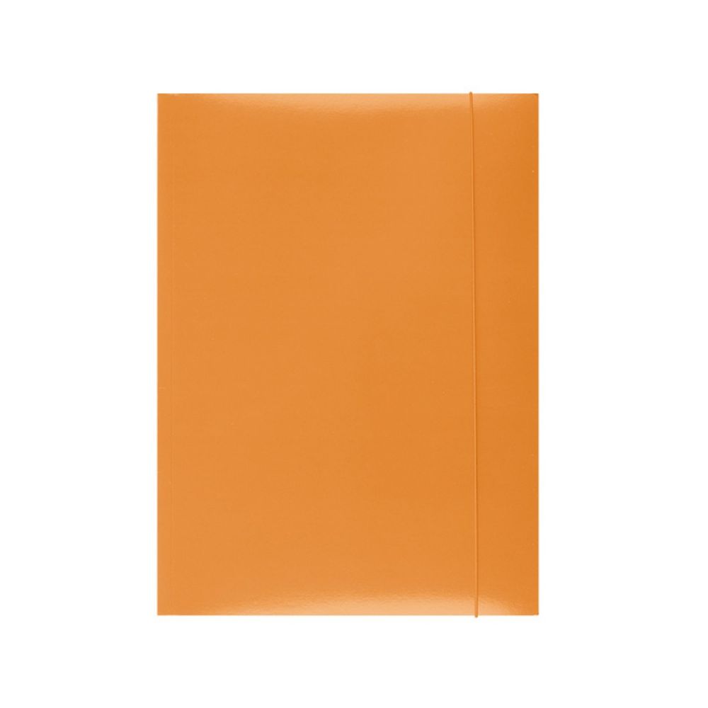 Папка с ластик и 3 капака OFFICE PRODUCTS, A4, картон 300 г с UV лак, оранжева